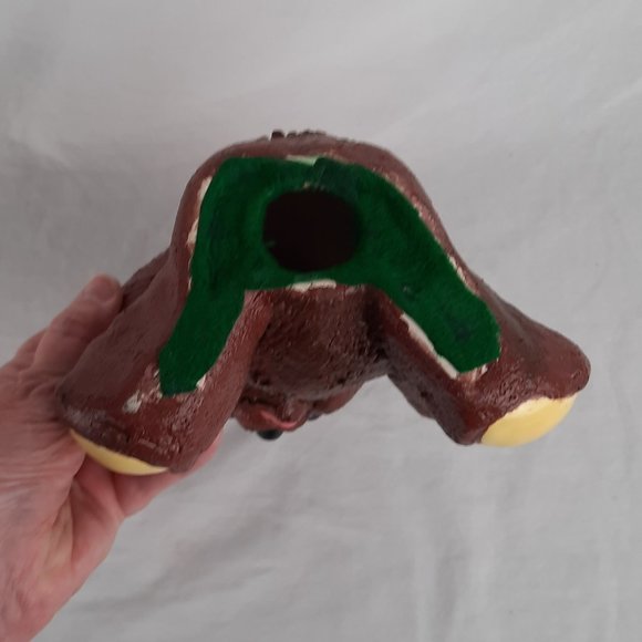 Vintage Textured Ceramic Art Teddy Bear Coin Bank /No Stopper/ About 8" tall - Picture 3 of 6